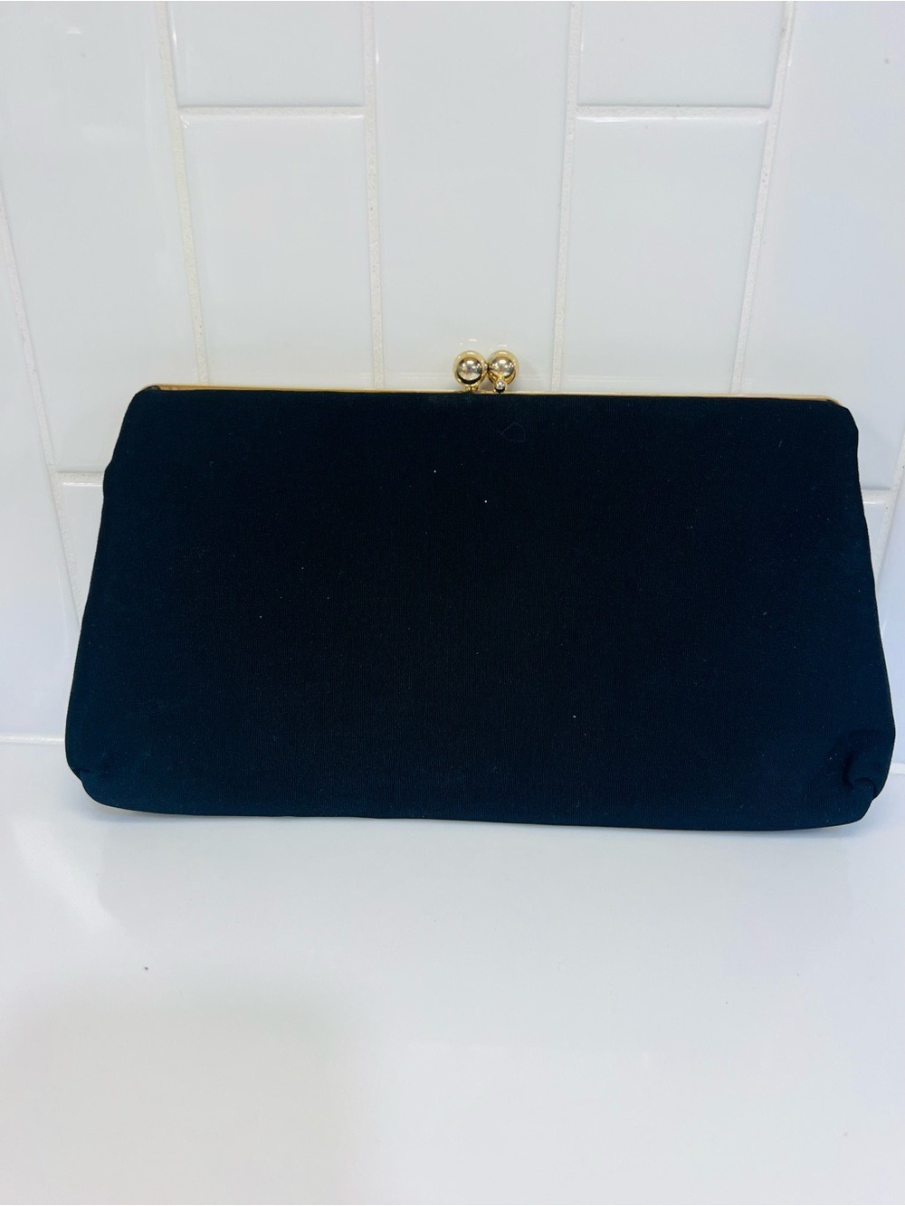 Vintage Women’s Black Clutch Tuck In Or Out Chain Strap For Evening Formal - Picture 2 of 7